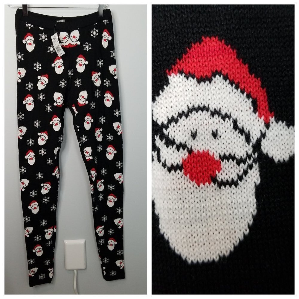 United States Sweaters Santa Christmas Holiday Snowflakes Leggings